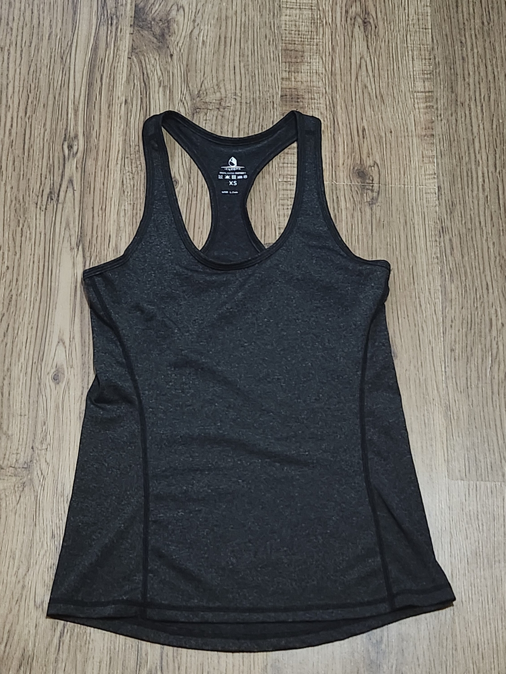 Athletic Racerback Tank Top in Charcoal - Size XS